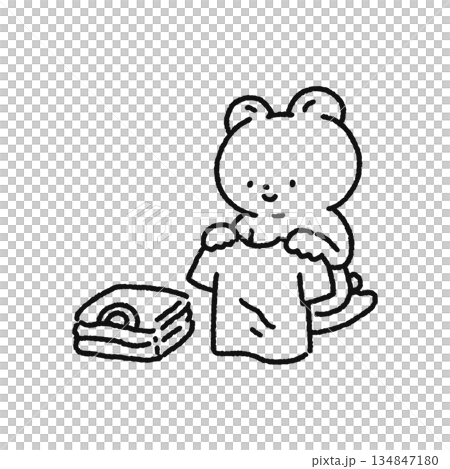 熊折疊洗衣線圖 熊折疊洗衣線圖 134847180