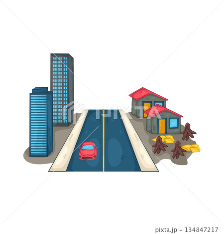 Illustration of cityscape Illustration of cityscape 134847217