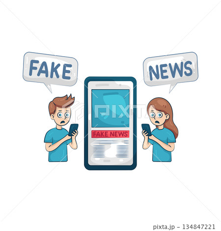 Illustration of fake news 134847221