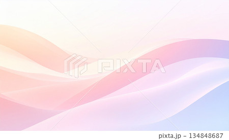 淡いパステルと光が溶け合うハイキー抽象グラデーション背景,　AI生成画像 134848687