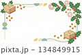 節分 枡と豆と水引のおしゃれな飾り枠フレーム 134849915