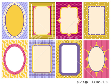 Frames with doodle borders for text in the style of hand drawn. Frame for text or banner for text. Vector illustration Frames with doodle borders for text in the style of hand drawn. Frame for text or banner for text. Vector illustration 134850180