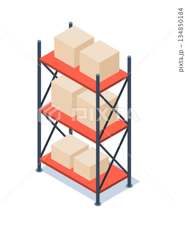 Storage parcel rack icon. Flat illustration of storage parcel rack vector icon isolated on white background 134850184