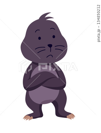 Vector cartoon mole. Cute illustration of funny animal for children design Vector cartoon mole. Cute illustration of funny animal for children design 134850212