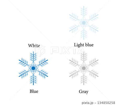 冬のイラスト素材　雪の結晶のセッ　No.2 134850258
