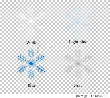 冬のイラスト素材　雪の結晶のセッ　No.2 134850258