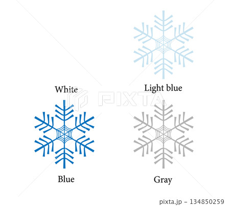 冬のイラスト素材　雪の結晶のセッ　No.3 134850259