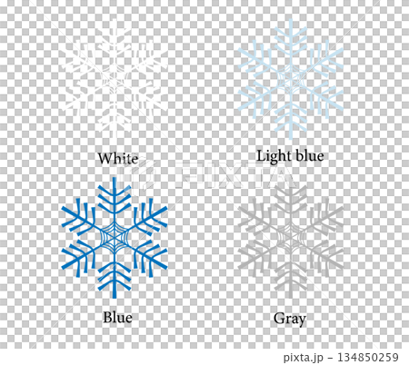冬のイラスト素材　雪の結晶のセッ　No.3 134850259