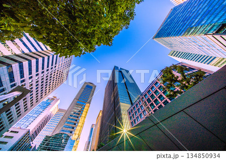 日本の東京都市景観希望の光…年末の大手町。冬晴れ…未来へ、希望の空へ＝令和7年12月28日 134850934