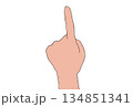 人差し指を立てる手 134851341