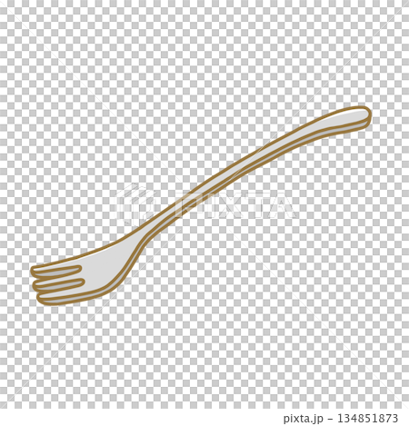 Simple fork illustration (cutlery material) 134851873