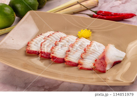 Gourmet Japanese raw octopus sashimi 134851979