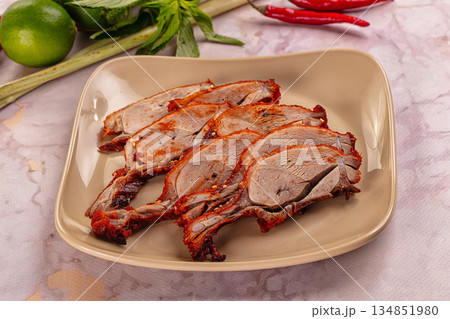 Roasted gourmet duck fillet slices Roasted gourmet duck fillet slices 134851980