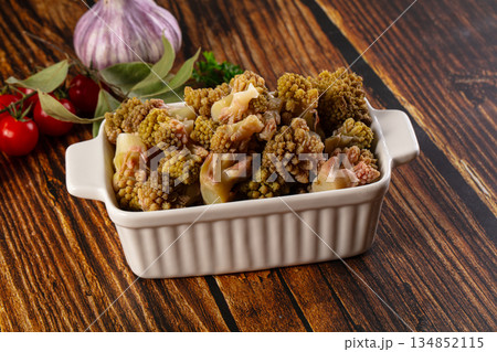 Vegan dietary steamed romanesco cabbage Vegan dietary steamed romanesco cabbage 134852115