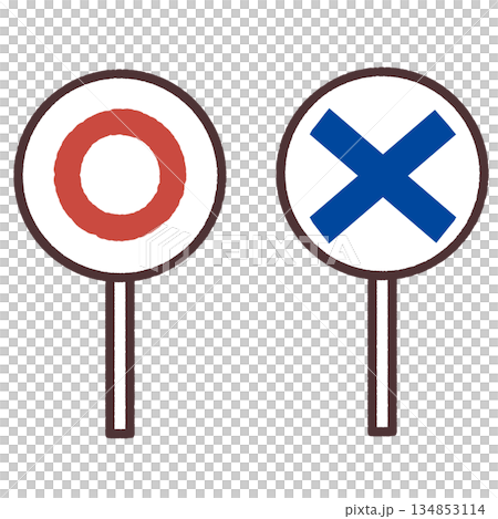 Circle and cross card illustration set Circle and cross card illustration set 134853114
