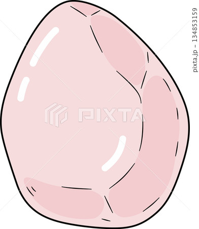 Cute Pastel Pink Crystal Gemstone Illustration for Healing and Wellbeing 134853159