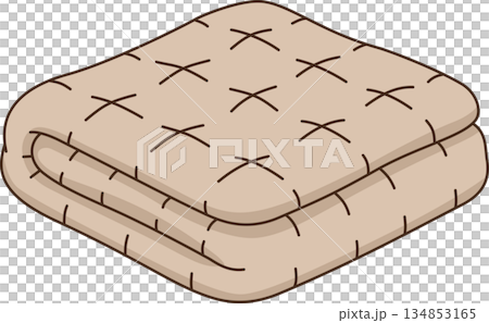 Cute Folded Quilted Blanket Illustration for Cozy Rest and Comfort Cute Folded Quilted Blanket Illustration for Cozy Rest and Comfort 134853165