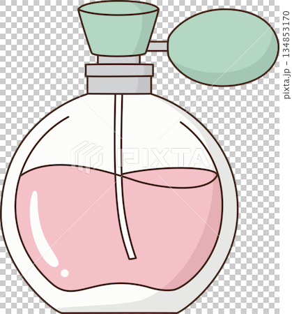 Cute Cartoon Pastel Perfume Bottle Illustration for Beauty and Fragrance 134853170
