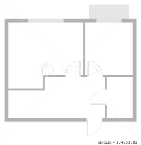 Outline vector plan of contemporary apartment with multiple rooms. Black and white architecture floor design for house or flat. Blueprint for interior planning and construction visualization Outline vector plan of contemporary apartment with multiple rooms. Black and white architecture floor design for house or flat. Blueprint for interior planning and construction visualization 134853582