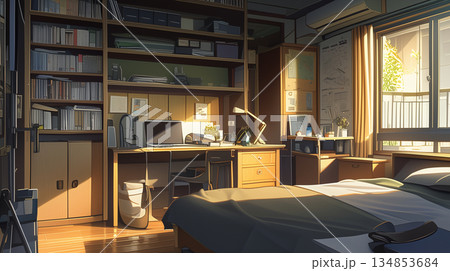 レトロな寝室 134853684