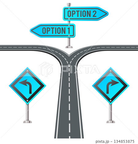 Timeline Road Infographics with Signposts Timeline Road Infographics with Signposts 134853875