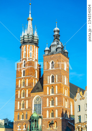 St. Mary's Basilica in Krakow Poland Architecture 134854004