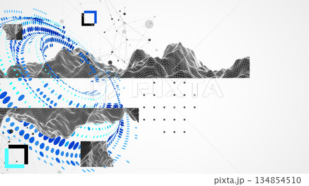 Halftone theme Vector. Science abstract wireframe art background. 134854510
