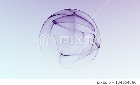 Light abstract purple particle sphere on white background with soft flowing layers. Minimal digital orb with smooth translucent structure and calm futuristic atmosphere. Light abstract purple particle sphere on white background with soft flowing layers. Minimal digital orb with smooth translucent structure and calm futuristic atmosphere. 134854566