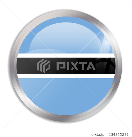 Botswana flag - glossy circle button in metal frame displays a colorful flag of a country cultural identity and heritage. The essence of national pride and unity. Botswana flag - glossy circle button in metal frame displays a colorful flag of a country cultural identity and heritage. The essence of national pride and unity. 134855281