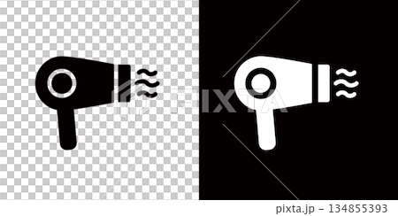 Simple hair dryer icon, logo representing styling hair 134855393