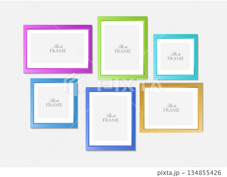 Realistic design photo frames on white background. Realistic design photo frames on white background. 134855426