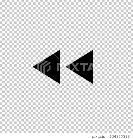 矢印のアイコン　三角形　二重　早戻し 134855558