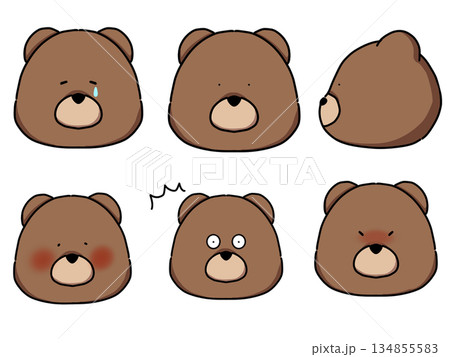 いろいろな表情のクマのセット 134855583