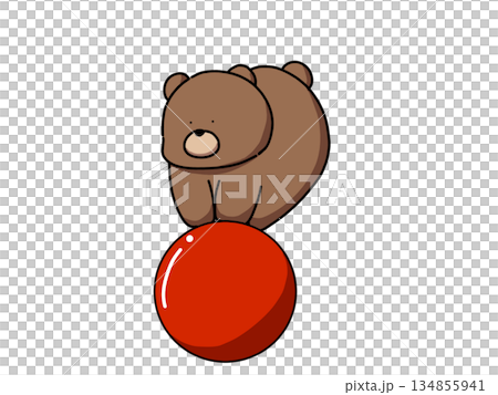 Bear riding on a ball 134855941