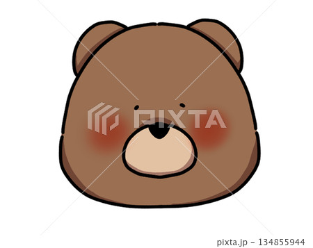 照れているクマの顔 照れているクマの顔 134855944
