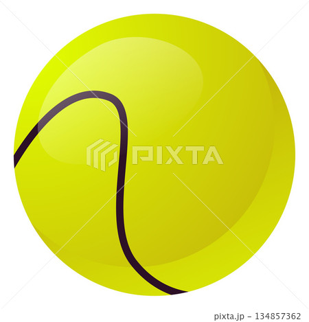 Padel tennis ball flat vector icon, yellow ball with line, cartoon professional sports equipment, tennis ball isolated Padel tennis ball flat vector icon, yellow ball with line, cartoon professional sports equipment, tennis ball isolated 134857362