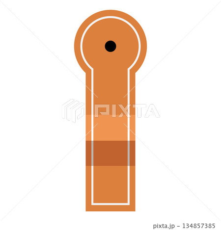 Mini golf course direct, vector flat straight brown golf lane with hole and obstacle, elevation, cartoon golf sport game Mini golf course direct, vector flat straight brown golf lane with hole and obstacle, elevation, cartoon golf sport game 134857385