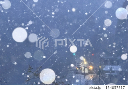 雪降る大白川駅（只見線） 134857817