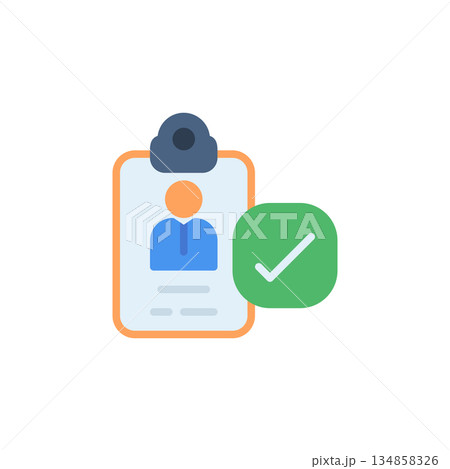 ID Card vector icon. office and business icon flat style. perfect use for logo, presentation, website, and more. simple modern icon design color style ID Card vector icon. office and business icon flat style. perfect use for logo, presentation, website, and more. simple modern icon design color style 134858326