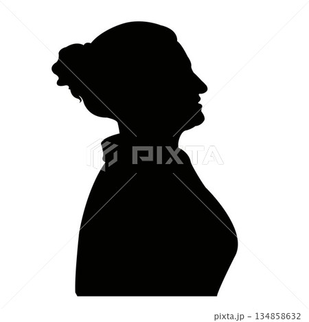a woman head silhouette vector 134858632