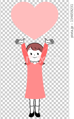 插圖素材:一位心地善良的女孩的插圖素材 插圖素材:一位心地善良的女孩的插圖素材 134859231
