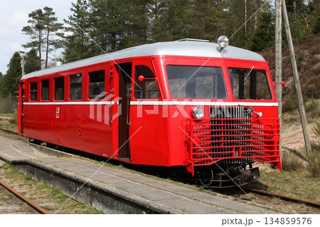 The veteran railway between Bryrup and Vrads in Denmark. The train is operated by a club of volunteer members The veteran railway between Bryrup and Vrads in Denmark. The train is operated by a club of volunteer members 134859576