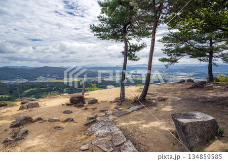 岡山 鬼ノ城 展望台からの眺望 岡山 鬼ノ城 展望台からの眺望 134859585