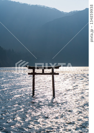 箱根の九頭龍神社の鳥居 134859938