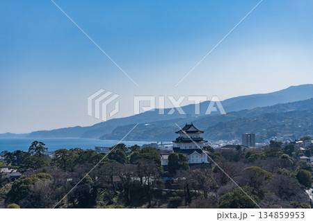 小田原市内の展望台から見る小田原城 小田原市内の展望台から見る小田原城 134859953