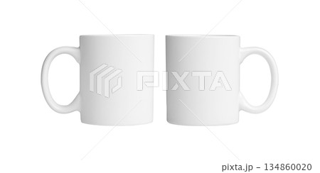 set of white cups for tea or coffee on isolated white background set of white cups for tea or coffee on isolated white background 134860020