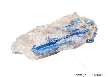Kyanite mineral stone a white background Kyanite mineral stone a white background 134860089
