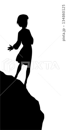 Vector drawing. Young boy going through dangerous way 134860125