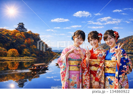 木曽川の川原より犬山城を望む 木曽川の川原より犬山城を望む 134860922