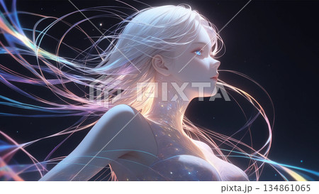 美しい女性のポートレート 134861065